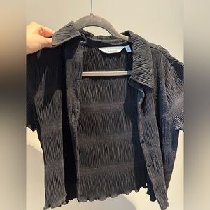 & Other Stories Black Pleated Top